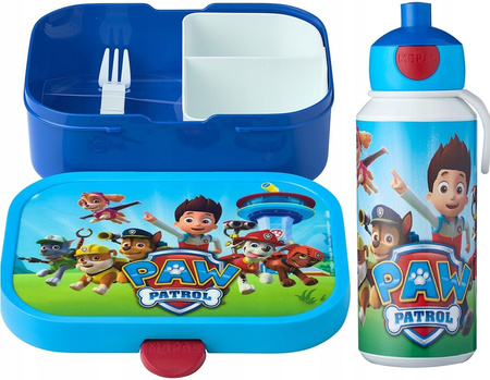 MEPAL 2 zestaw lunchbox śniadaniówka dla dziecka pojemnik bento na kanapki owoce warzywa butelka bidon Paw Patrol Psi Patrol bez BPA