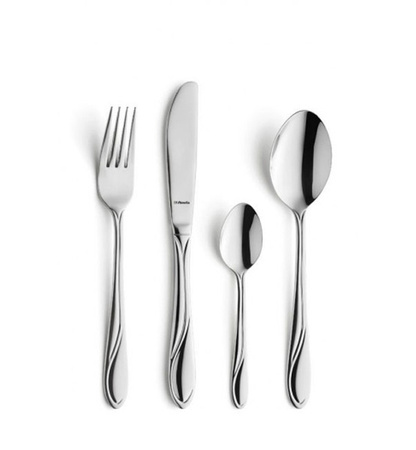 AMEFA WHISPER sztućce 200 zestaw nierdzewne obiadowe dla 50 OSÓB gastronomiczne do bar restauracji tanie ekonomiczne z wzorem fala