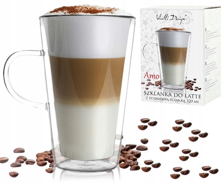 VIALLI DESIGN AMO szklanka termiczna do kawy latte z podwójną ścianką 320ml 3024