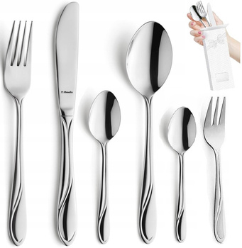 Amefa sztućce Whisper zestaw 144 tanie nierdzewne komplet dla 24 OSÓB gastronomii restauracji z widelczykami i łyżeczkami do kawy