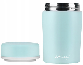 VIALLI DESIGN FUORI pojemnik termos obiadowy próżniowy na zupę lunch mięso jedzenie miętowy jasny zielony 500 ml