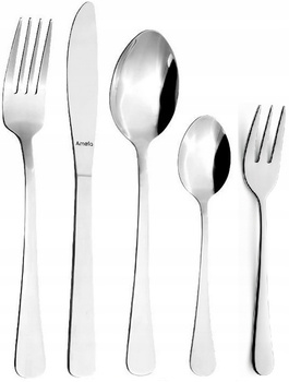AMEFA LIVORNO 250 tanie sztućce nierdzewne na 50 OSÓB z widelczykami do gastronomii restauracji baru komplet bez wzoru ze stali 18/0