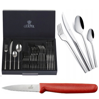 GERPOL APOLLO komplet 24 sztućce nierdzewne dla 6 osób nowoczesne 20 LAT GWARANCJI
