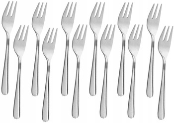 Sztućce Amefa Astoria zestaw 12 widelczyki do ciasta tortu komplet dla 12 OSÓB nierdzewne z wzorem klasyczne bez niklu 18/0