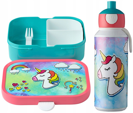 MEPAL ŚNIADANIÓWKA LUNCHBOX BIDON KOMPLET DZIECI KUCYK JEDNOROŻEC UNICORN