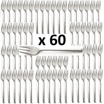 AMEFA sztućce Metropole zestaw 60 widelczyki do ciasta tortu deserów na 60 OSÓB do gastronomii restauracji kawiarni nowoczesne stal 18/10