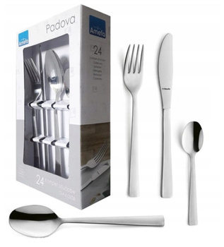 Sztućce Amefa Padova zestaw 24 sztuki dla 6 osób tanie ekonomiczne nierdzewne bez niklu 18/0