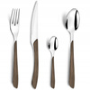 Amefa Sztućce Eclat Nature 48 elementów zestaw dla 12 osób obiadowe bez niklu efekt ciemnego drewna