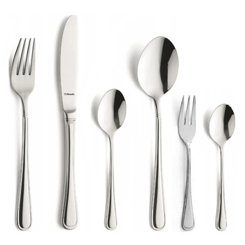 Sztućce Amefa Barcelona zestaw 36 sztuk dla 6 osób z widelczykami do ciasta, tortu i łyżeczkami do kawy połysk stal bez niklu 18/10