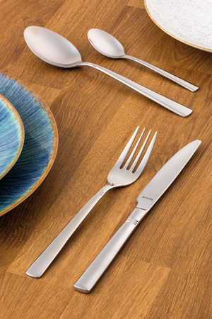 Sztućce Amefa Dakota  29 sztuk zestaw dla 6 osób 24 sztuki obiadowe 5 dodatki do serowania bez niklu 18/0