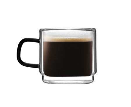 Komplet 2 szklanek z podwójną ścianką do espresso Carbon 80 ml 8548