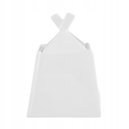 Ambition porcelana Kubiko biała serwis do kawy herbaty nowoczesny kwadratowy zestaw 17 elementów dla 6 osób