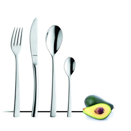 Amefa sztućce Aurora zestaw 77 sztuk sztućce dla 12 osób komplet w kasecie skrzyni drewnianej obiadowe nowoczesne na prezent