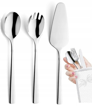 Sztućce Amefa Dakota zestaw 2 łyżka widelec do sałatek surówek warzyw 1 łopatka do tortu ciasta