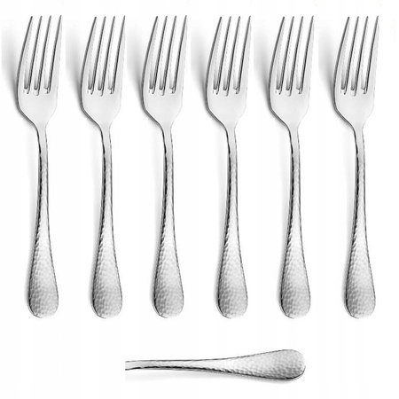 Amefa sztućce Sierra 1 widelczyk do ciasta tortu deserów ze stali nierdzewnej nowoczesny z tłoczonym wzorem stal 18/10