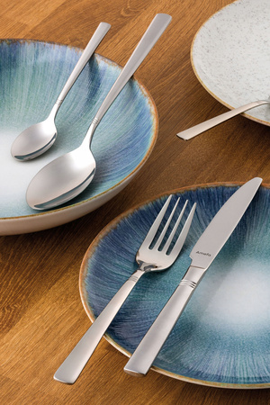 Sztućce Amefa Dakota  29 sztuk zestaw dla 6 osób 24 sztuki obiadowe 5 dodatki do serowania bez niklu 18/0