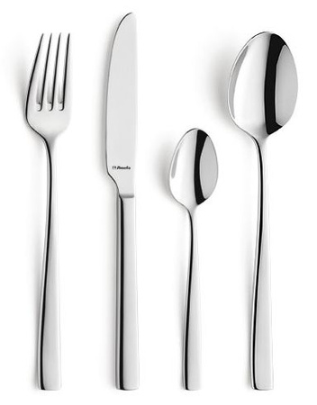 AMEFA MARTIN 4 sztućce nierdzewne zestaw na 1 OSOBĘ  eleganckie nowoczesne bez wzoru gastronomiczne do restauracji stal 18/10 