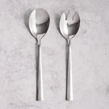 Ambition sztućce Prato komplet do sałaty sałatek ziemniaków łyżka widelec proste nowoczesne gładkie bez wzoru 24 cm w pudełku