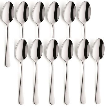 Amefa sztućce Austin zestaw 12 łyżeczki do herbaty komplet na 12 osób nierdzewne gładkie bez wzoru stal bez niklu 18/0