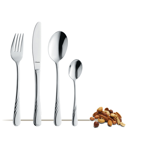 Sztućce Amefa Helma zestaw 24 elementy dla 6 osób nierdzewne klasyczne z wzorem fali w pudełku prezentowy stal 18/10