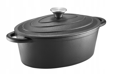 Ambition brytfanna żeliwna Iron  3,7 l  na indukcję gaz do piekarnika z pokrywą  28 cm