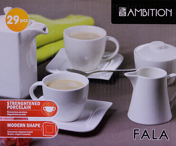 Ambition porcelana 61156 Fala serwis kawowy 29 elem/12 os