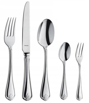 AMEFA sztućce Duke zestaw 600 komplet dla 120 OSÓB premium z widelczykami z wzorem retro do gastronomii restauracji stal 18/10