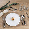 Amefa sztućce Country vintage 1 nóż obiadowy stołowy czarny black z nitami stal  18/0 w wiejskim stylu