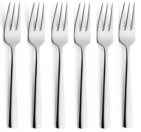 AMEFA sztućce Bliss zestaw 60 widelczyki do ciasta tortu deserów komplet dla 60 OSÓB nowoczesne do gastronomii restauracji kawiarni stal 18/0