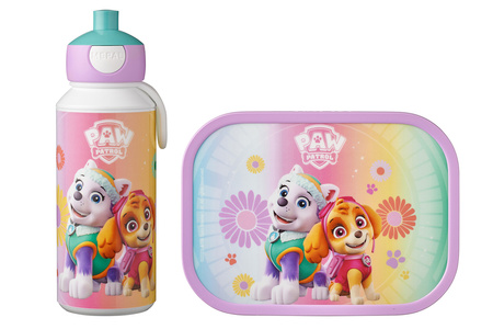 MEPAL 2 zestaw lunchbox śniadaniówka dla dziecka dziewczynki na kanapki owoce butelka bidon na wodę soki Paw Patrol Girls Psi Patrol  