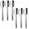 Sztućce Amefa Whisper 6 zestaw łyżeczki do herbaty deserów ciasta komplet na 6 osób z wzorem fali bez niklu 18/0
