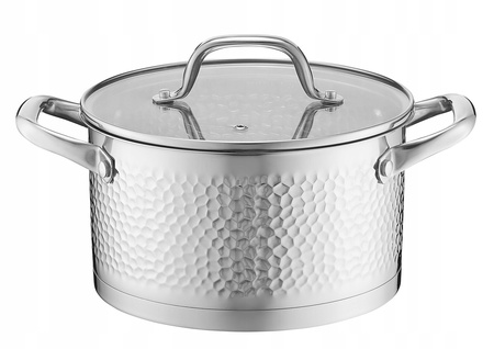 Ambition 6 garnki Bubble z tłoczonym wzorem stalowe nierdzewne tradycyjne na indukcję gaz komplet garnków ze stali nierdzewnej