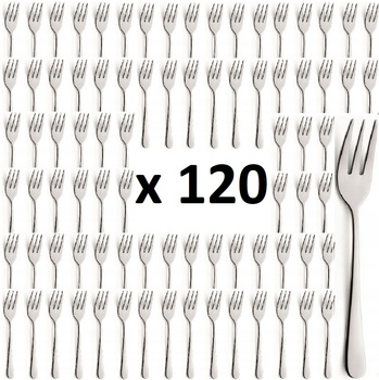 AMEFA sztućce Livorno zestaw 120 widelczyki do ciasta tortu deserów komplet dla 120 OSÓB tanie gastronomiczne do restauracji kawiarni stal 18/0