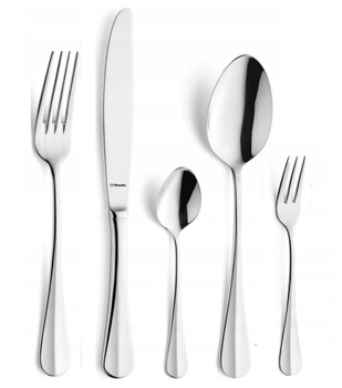 AMEFA sztućce Baguette 300 sztuk zestaw dla 60 OSÓB  z widelczykami do ciasta eleganckie do gastronomii restauracji pizzerii ze stali 18/10