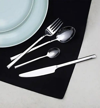 Sztućce Ambition Como zestaw 24 sztuki dla 6 osób obiadowe nowoczesne modern nierdzewne srebrne bez wzoru