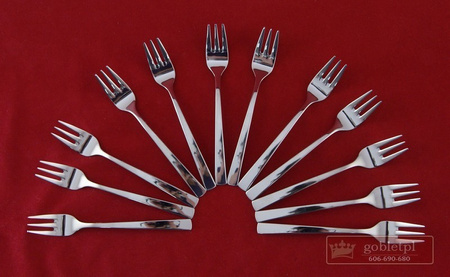 Amefa sztućce Aurora zestaw 77 sztuk sztućce dla 12 osób komplet w kasecie skrzyni drewnianej obiadowe nowoczesne na prezent