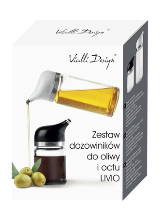 Vialli Design zestaw dozowników do oliwy ,octu,przypraw w płynie Livio