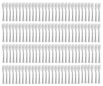AMEFAsztućce Bologna 120 sztuk widelczyk do ciasta tortu deserów nierdzewne bez niklu komplet dla 120 OSÓB do gastronomii restauracji baru