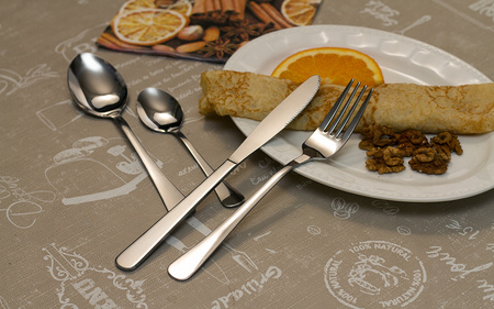 AMEFA LIVORNO 240 tanie sztućce nierdzewne na 60 OSÓB barowe gastronomiczne bez wzoru stalowe bez niklu  18/0