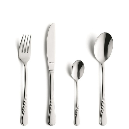 Sztućce Amefa Helma 4 zestaw na 1 OSOBĘ obiadowe klasyczne z wzorem fali nierdzewne 18/10