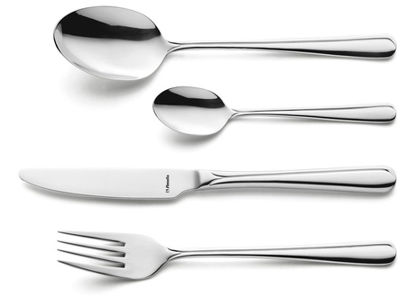 Sztućce Amefa Astoria zestaw 24 sztuki komplet dla 6 osób obiadowe nierdzewne eleganckie z wzorem bez niklu 18/0 w pudełku