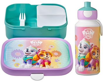 MEPAL 2 zestaw lunchbox śniadaniówka dla dziecka dziewczynki na kanapki owoce butelka bidon na wodę soki Paw Patrol Girls Psi Patrol