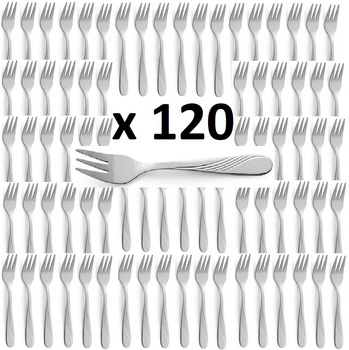 AMEFA sztućce Helma zestaw 120 widelczyki do ciasta tortu deserów dla 120 OSÓB do gastronomii restauracji kawiarni z wzorem fali stal 18/10