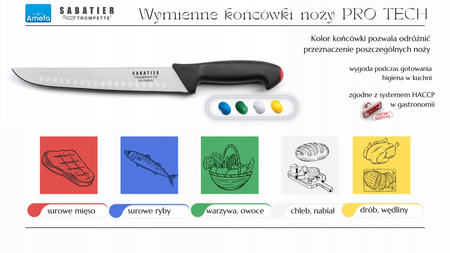 AMEFA NÓŻ SABATIER TROMPETTE PRO TECH DO MIĘSA WĘDLIN MASARSKI 20 cm HACCP