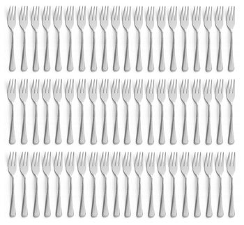 AMEFA sztućće Bologna sztućce 60 sztuk widelczyk do ciasta tortu deserów bez niklu z wzorem  komplet dla 60 OSÓB do gastronomii restauracji baru