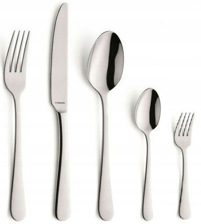 AMEFA AUSTIN 300 sztućce nierdzewne zestaw dla 60 OSÓB z widelczykami gastronomiczne do restauracji baru komplet bez wzoru ze stali 18/0