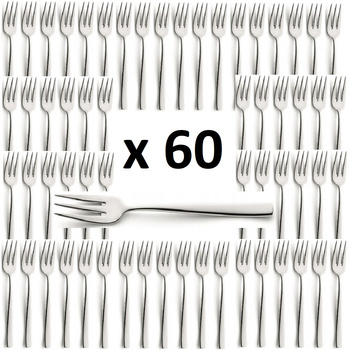 AMEFA sztućce Martin zestaw 60 widelczyki do ciasta tortu deserów komplet dla 60 OSÓB do gastronomii restauracji kawiarni nowoczesne stal 18/10