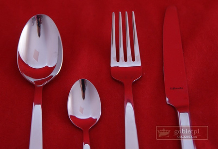 Sztuće Amefa Moderno zestaw 24 elementy nierdzewne komplet dla 6 OSÓB nowoczesne eleganckie bez wzoru obiadowe stal 18/10