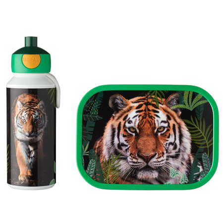 Mepal Campus TYGRYS zestaw dla dzieci lunchbox śniadaniówka pojemnik na kanapki bidon z ustnikiem na wodę sok  Wild Tiger bez BPA