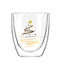 VIALLI DESIGN AMO zestaw 2 szklanki termiczne do kawy herbaty deserwów z podwójna ścianką świąteczne 220 ml 